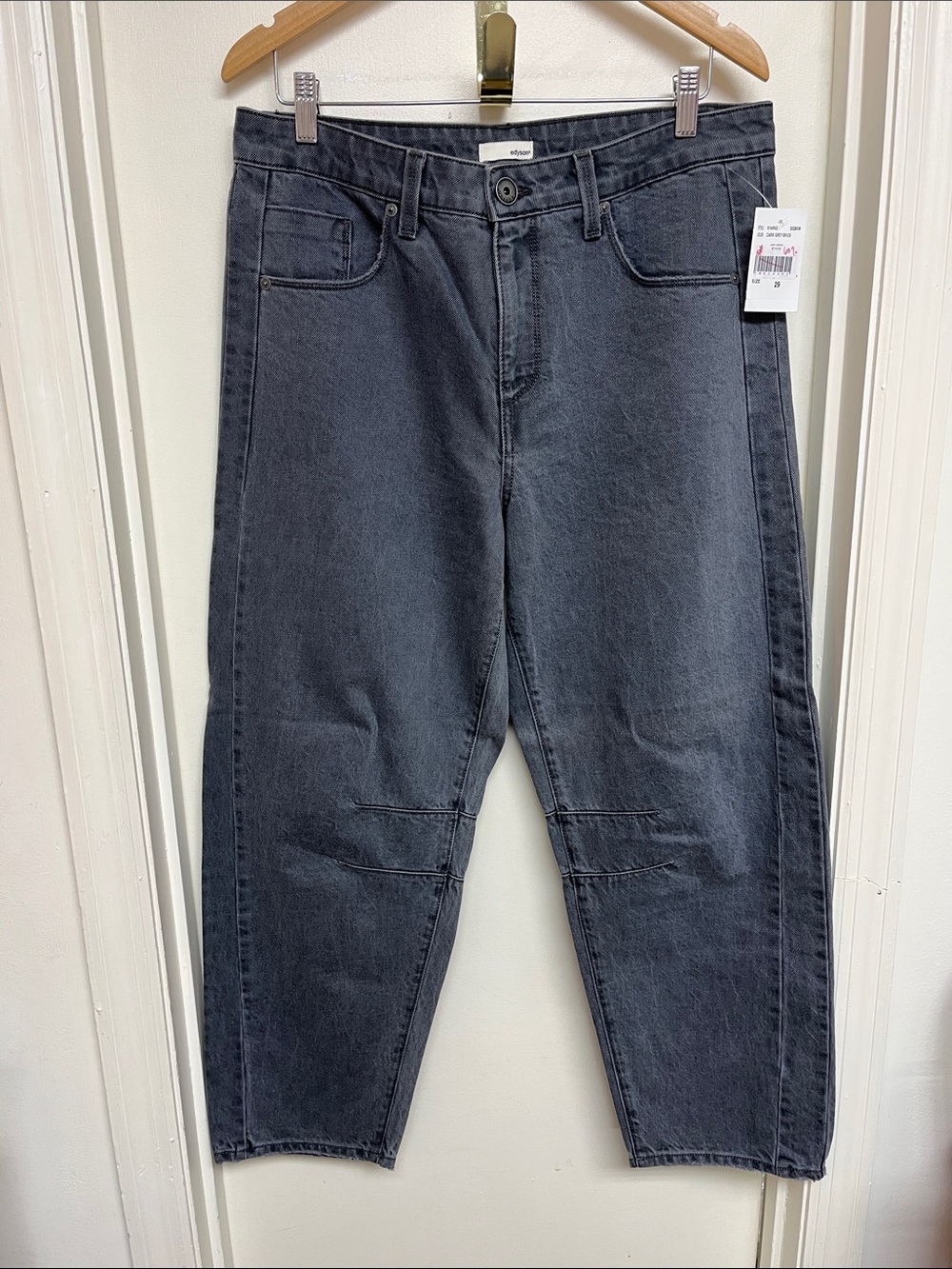 Washed Black Barrel Jean